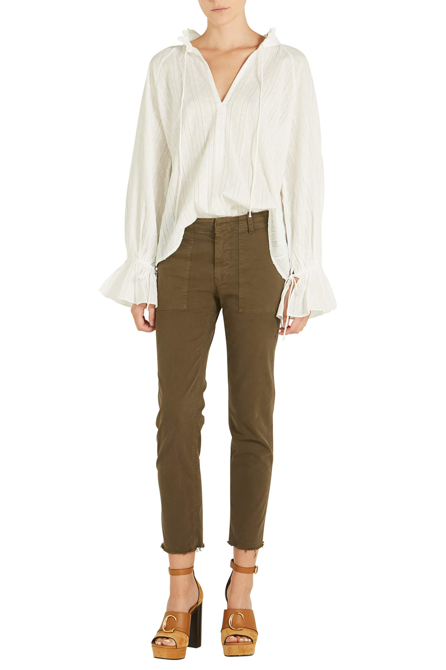 Nili Lotan Thelina Top in Ivory from The New Trend