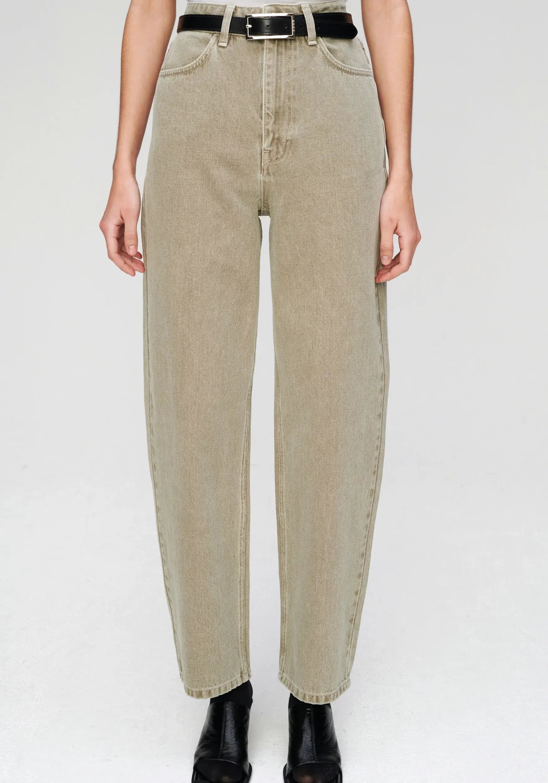 ROHE Dewi Denim in Pebbled Green from The New Trend