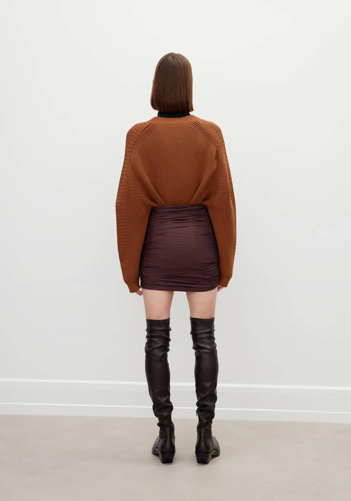 ROHE Denia Mini Skirt in Chocolate Brown from The New Trend
