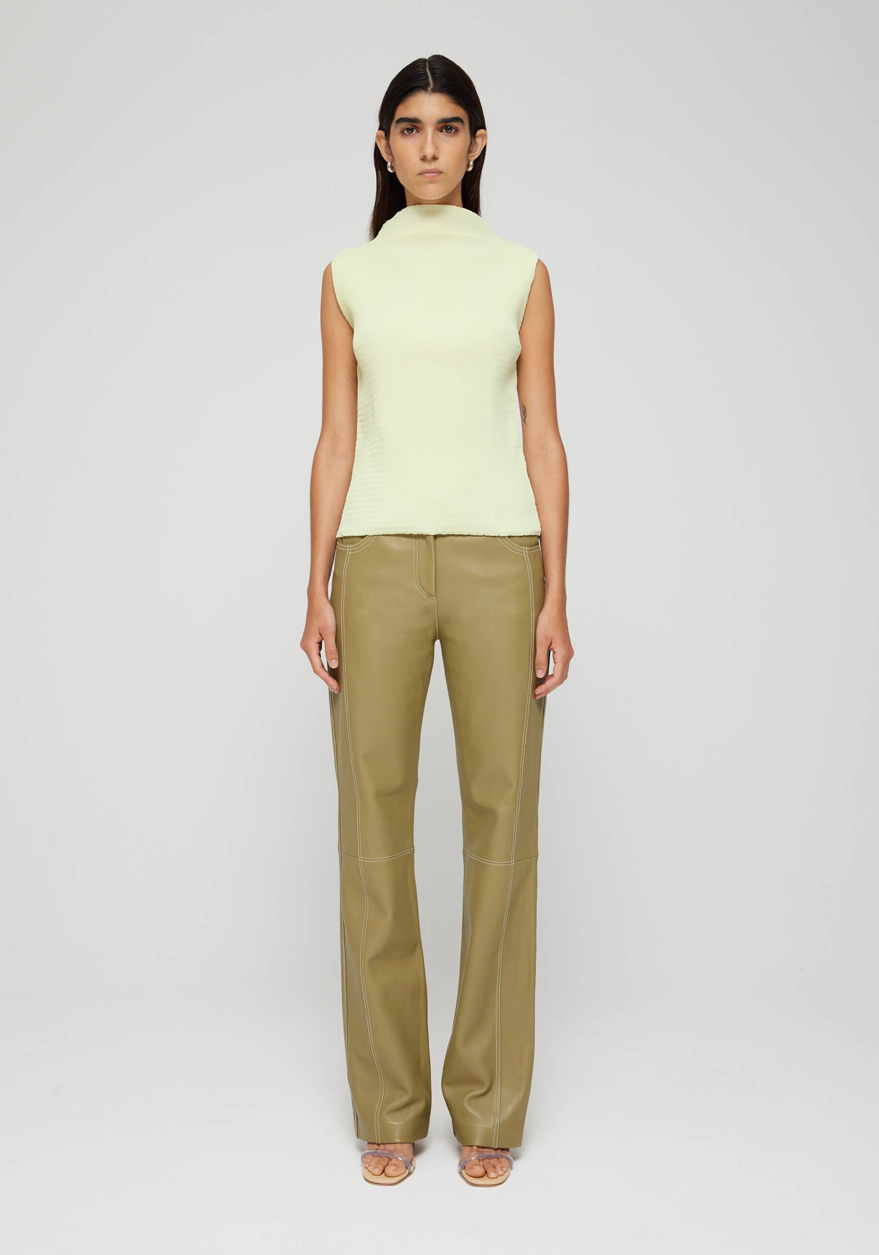 Rohe Sleeveless Textured Top in Light Yellow available at TNT The New Trend Australia. Free shipping on orders over $300 AUD.