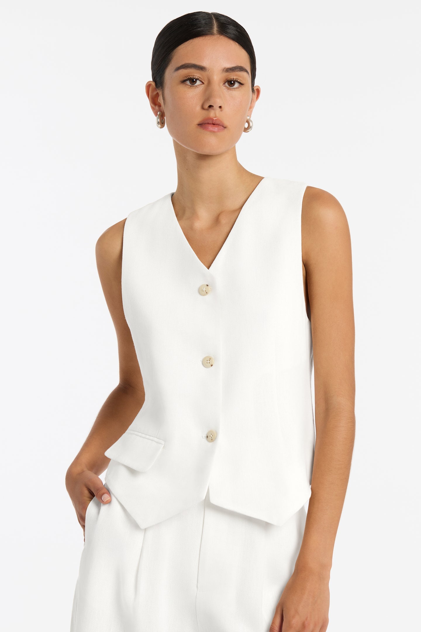 SIR Clemence Tailored Vest in Ivory available at TNT The New Trend Australia. Free shipping on orders over $300 AUD.