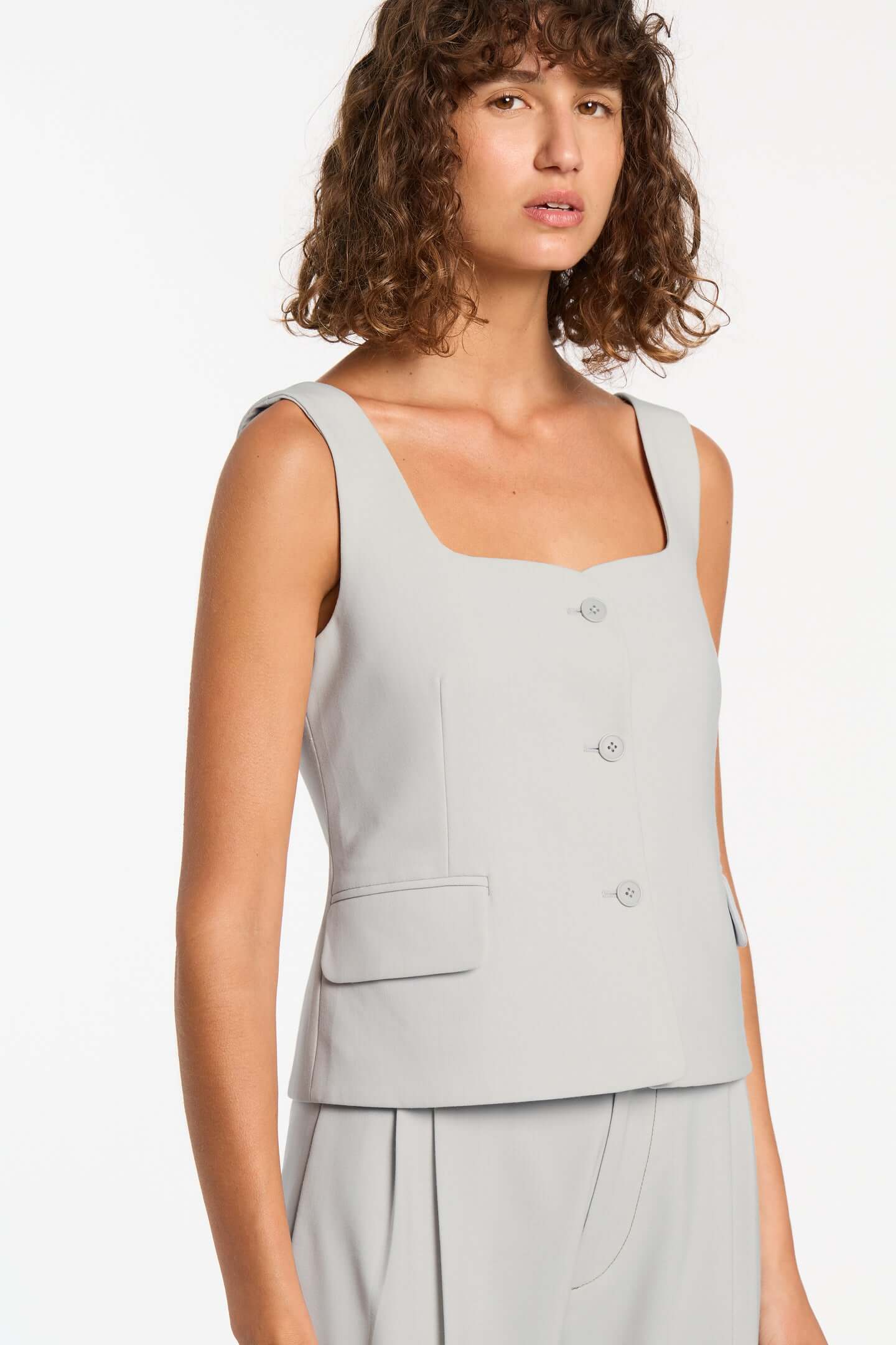 SIR Leni Button Down Bodice in Ice Blue available at TNT The New Trend Australia. Free shipping on orders over $300 AUD.