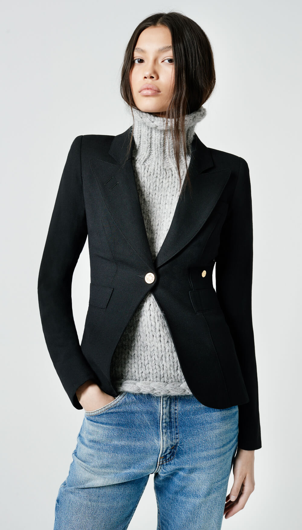 Smythe Classic Duchess Blazer in Black available The New Trend