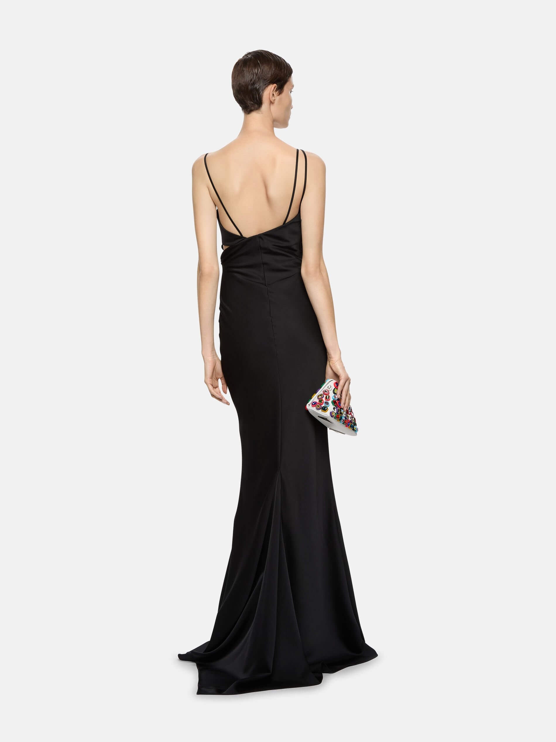 The Attico Melva Long Dress in Black The New Trend