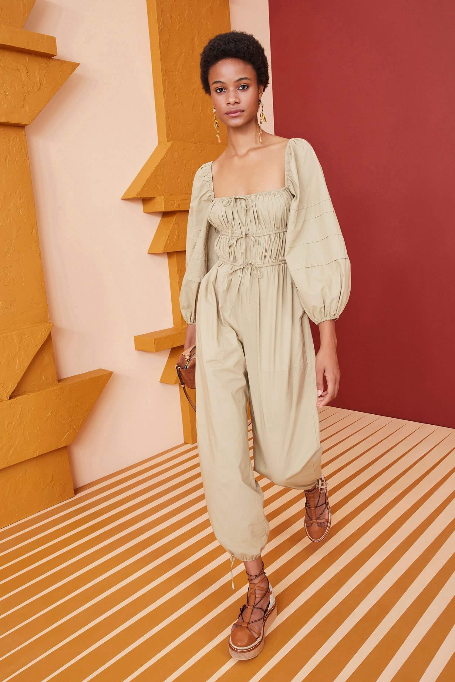 Ulla Johnson Amalie Jumpsuit in Dune from The New Trend