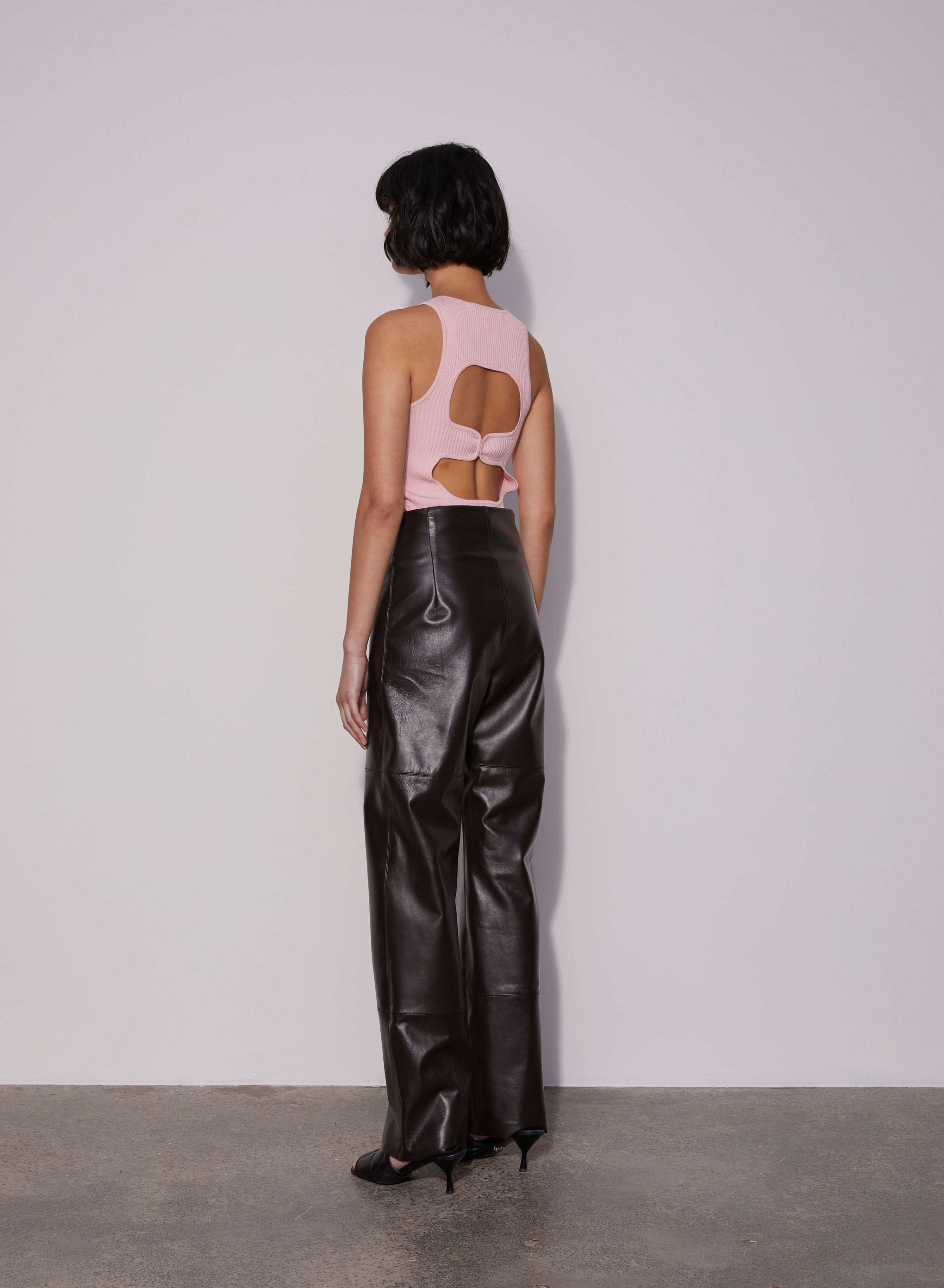 Wynn Hamlyn Ally Leather Trousers in Brown available at TNT The New Trend Australia. Free shipping on orders over $300 AUD.