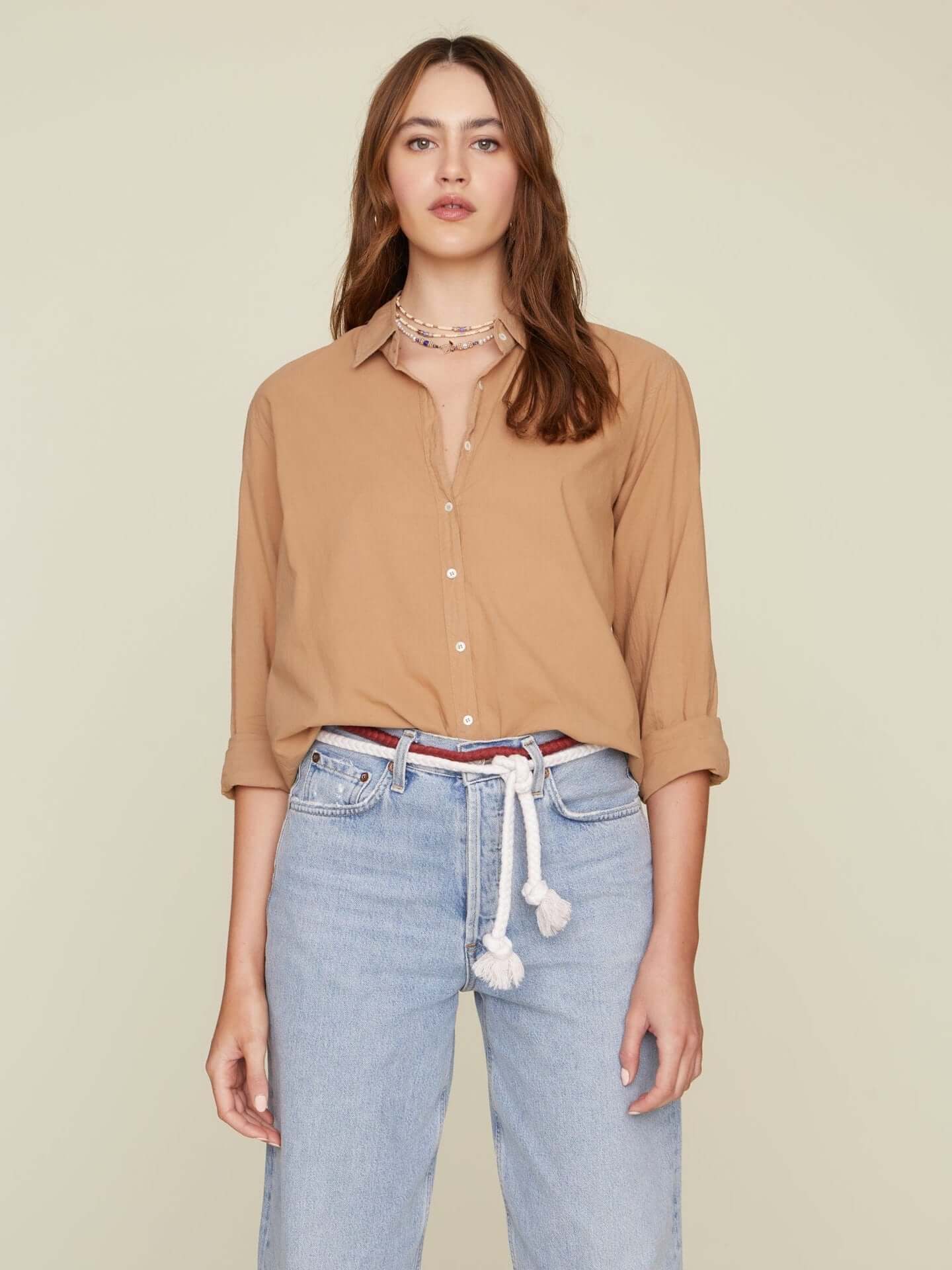 Xírena Beau Shirt in Hazelnut available at TNT The New Trend Australia. Free shipping on orders over $300 AUD.