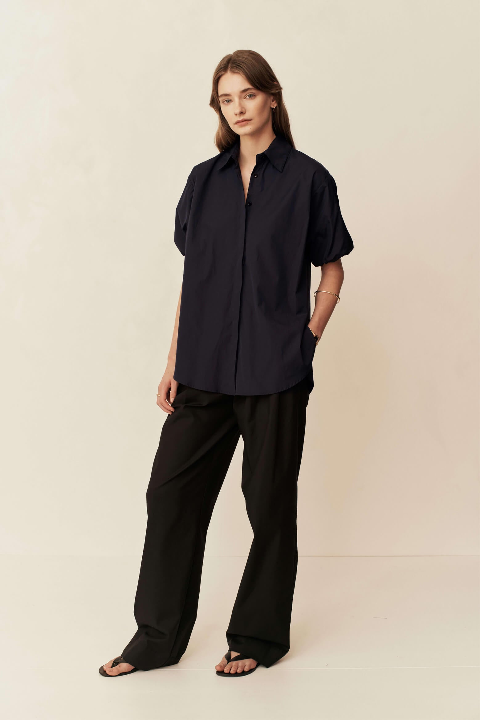 Esse Collected Short Sleeve Shirt in French Navy from The New Trend